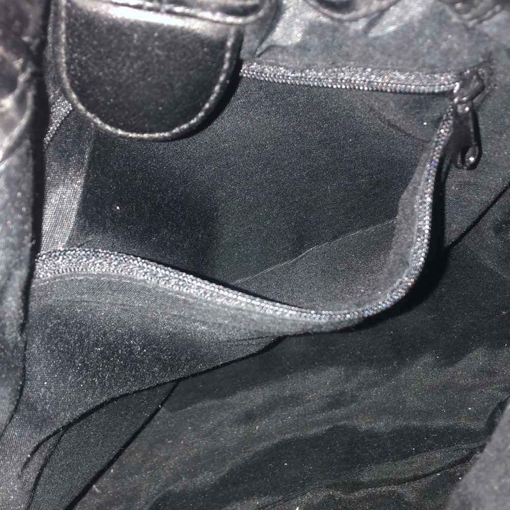 Huge Black Vinyl Boho Handbag With Magnetic Closure - Picture 5 of 7